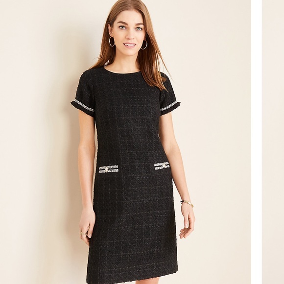 Ann Taylor Dresses & Skirts - Ann Taylor Tweed Button Dress Size 14 Petite